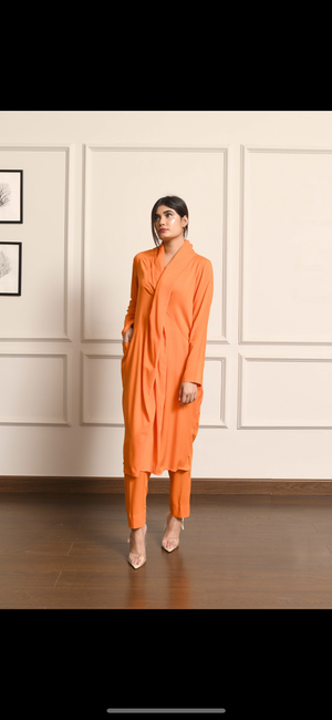 Orange Draped Suit