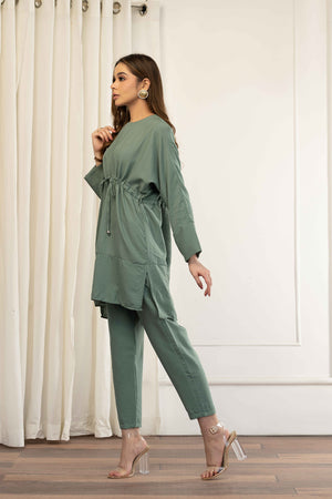 Beril with Ruched Belt Light Green