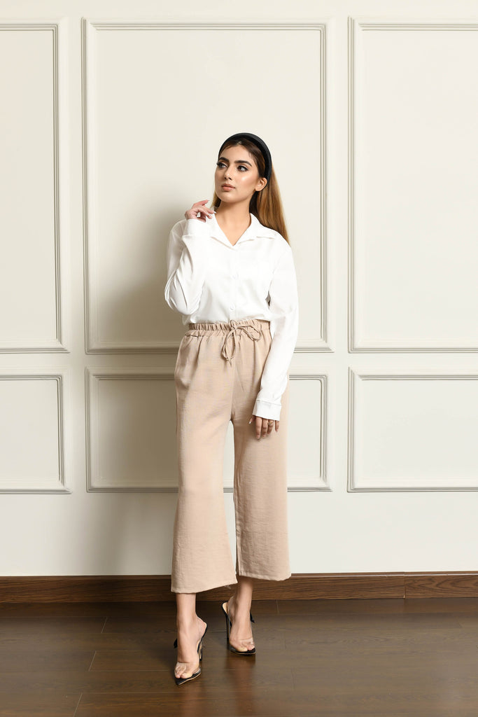 Linen Culottes with drawstring