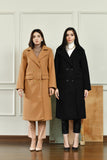 Nadine Double Breasted Black Long Coat